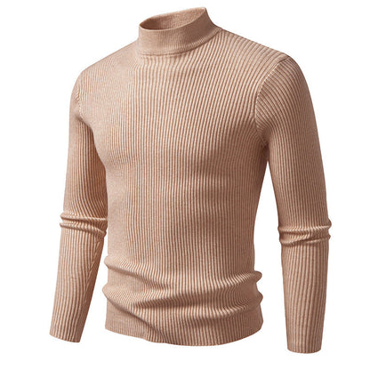 Herren Rollkragenpullover Strukturiert Ripp Optik Modern