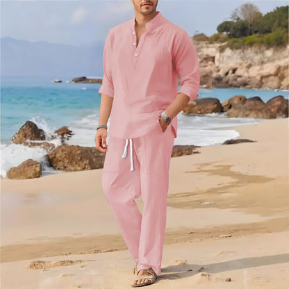 Herren Sommeranzug Modern Lässig mit Knöpfen und Taschen