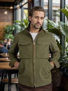 Herren Utility-Jacke Modern mit vielen Taschen und schmalen Schnitt