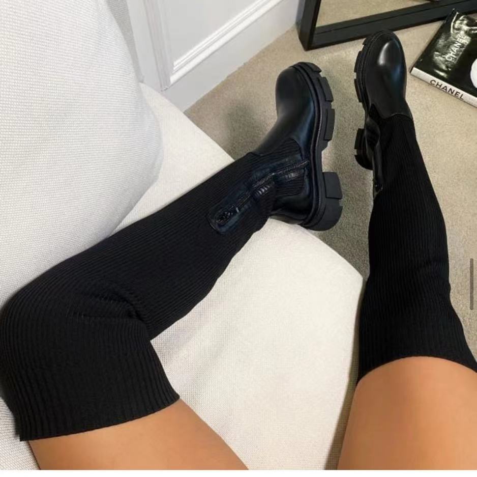 Damen Stiefel Kniehoch mit dicker Sohle Wintermode