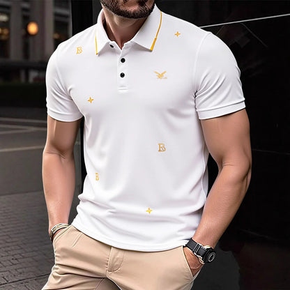 Herren Polohemd Modern Stickdesign Hochwertig