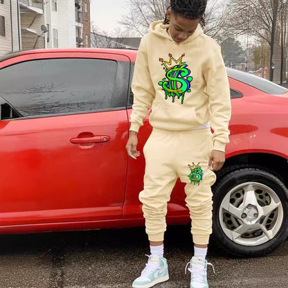 Herren Jogginganzug mit Kapuze und kreativem Motiv - BerlinGlamour
