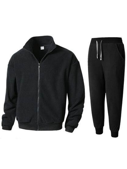 Herren Fleeceanzug Warm mit Hochkragen Sportlich