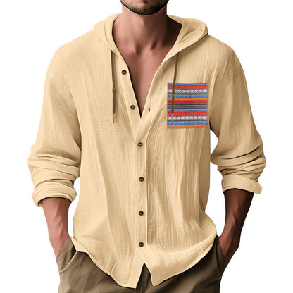 Herren Kapuzenshirt Modern mit Knopfleiste und Stylishem Design