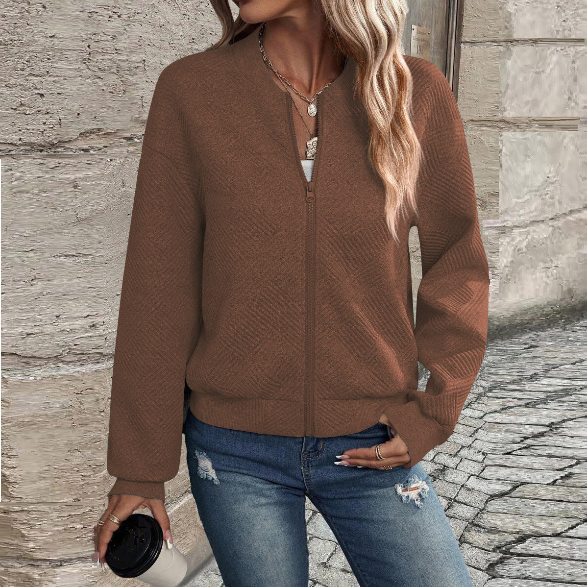 Damen Bomberjacke Elegante Lederjacke Modern Berlin
