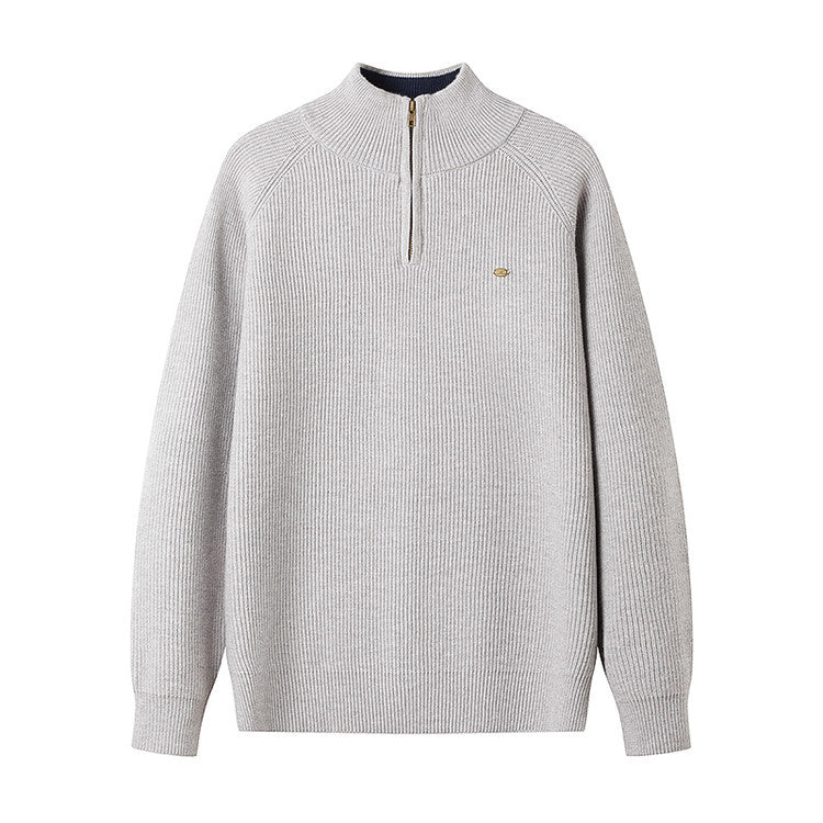 Herren Strickpullover Halbzipp Reißverschluss Modern - BerlinGlamour