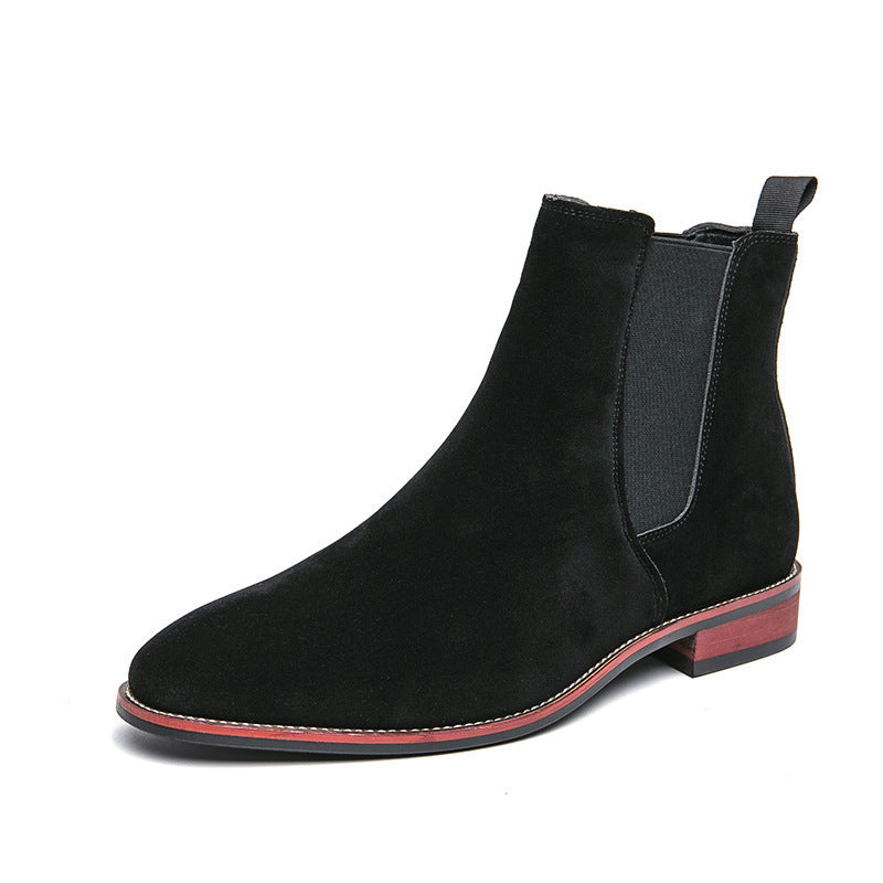 Damen Chelsea Boots Elastisch Rutschfest Schwarz