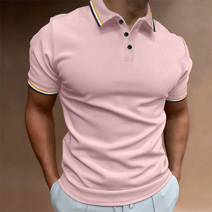 Herren Polohemd Modern Kontrastdetails Elegant
