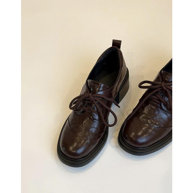 Damen Schnürschuhe Komfortabel mit Blockabsatz Elegante Schuhe