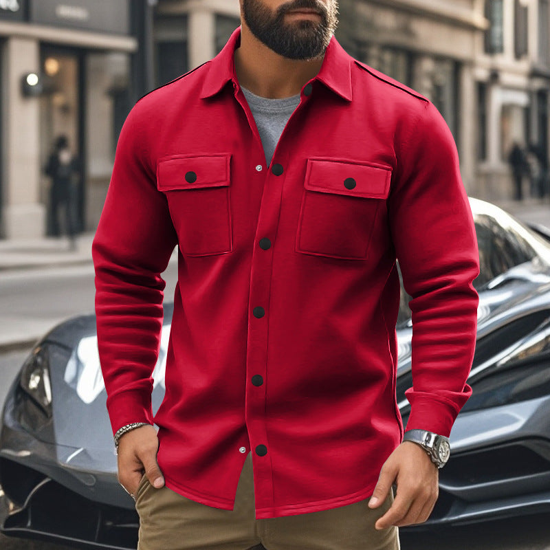 Herren Fleecejacke Modern mit Brusttaschen Warm
