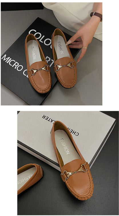 Damen Mokassin Slipper Gold Akzente Modern