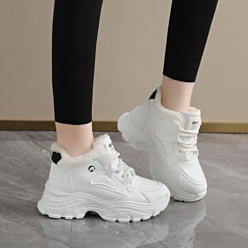 Damen High-Top Sneaker Winterlich Weich Fleece Innenleben