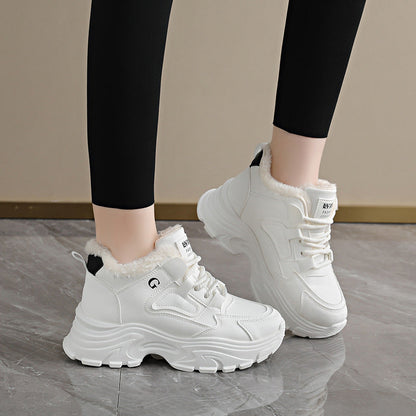 Damen High-Top Sneaker Winterlich Weich Fleece Innenleben