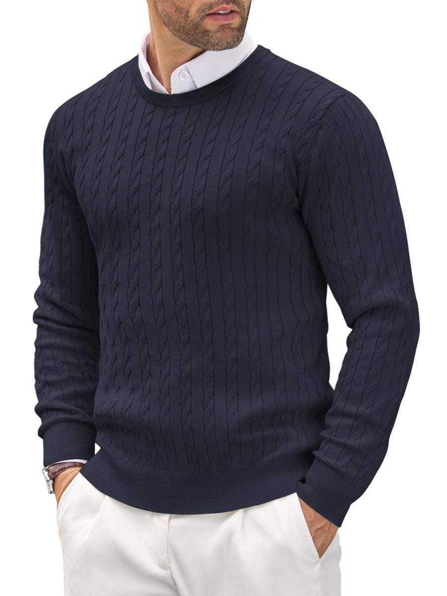 Herren Strickpullover Fischgrat Muster Warm