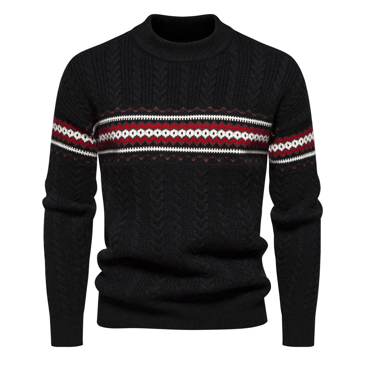 Herren Strickpullover Zopfmuster Modern Stilvoll