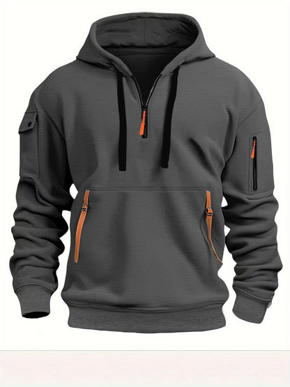 Herren Kapuzenpullover Praktisch mit Reißverschluss und Taschen