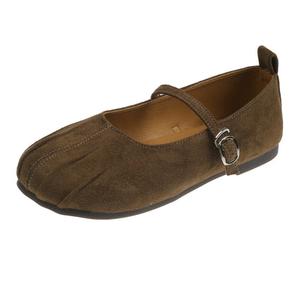 Damen Mokassins mit Riemen und Schnalle Modisch