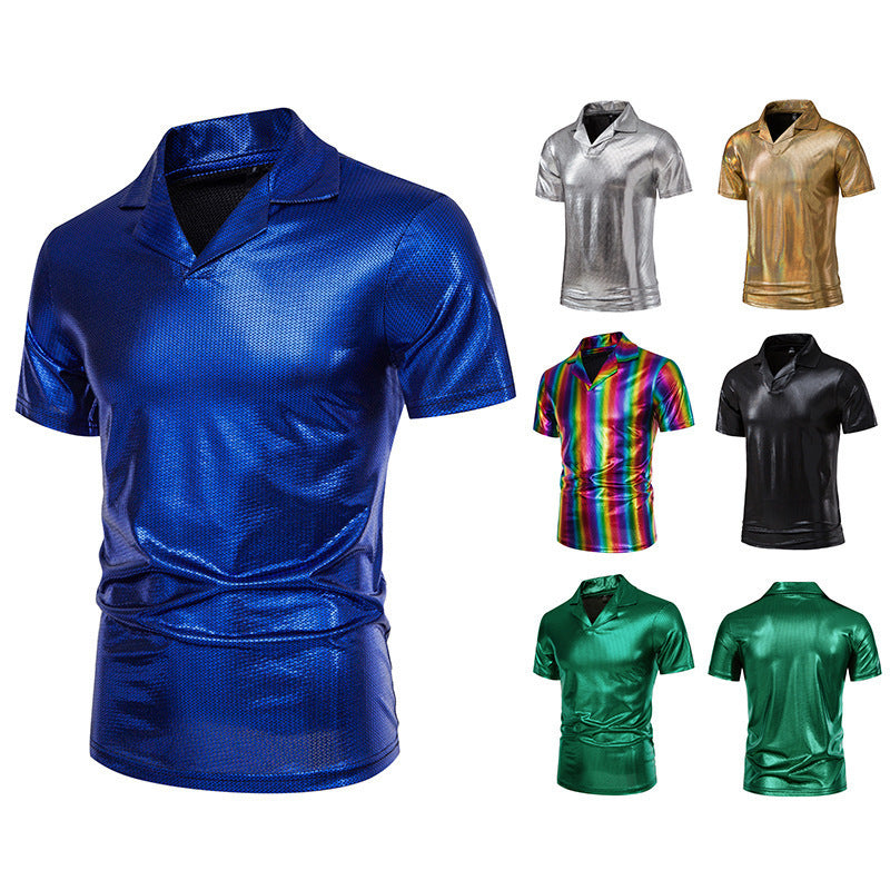 Herren Hemd Kurzarm Modern Glänzend Berlin Style