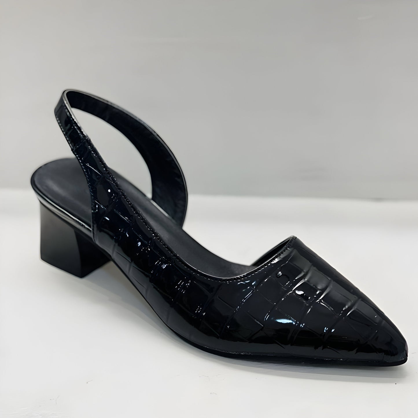 Damen Schuhe Spitz Zulaufend Blockabsatz