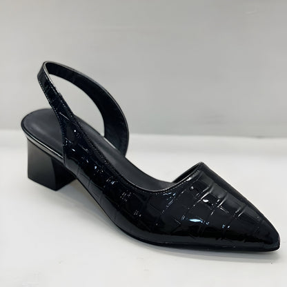 Damen Schuhe Spitz Zulaufend Blockabsatz