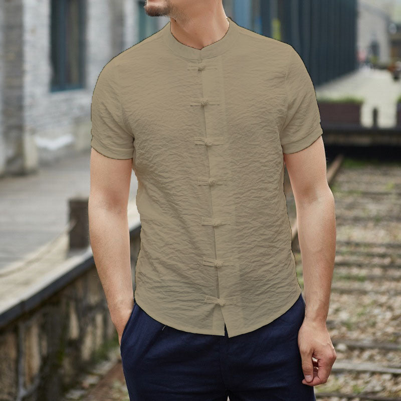 Herren Kurzarmhemden Modern Stilvoll Knopfdetails