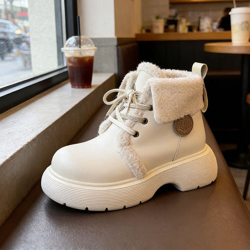 Damen Winterboots Warm Kuschelig Rutschfest Plateau