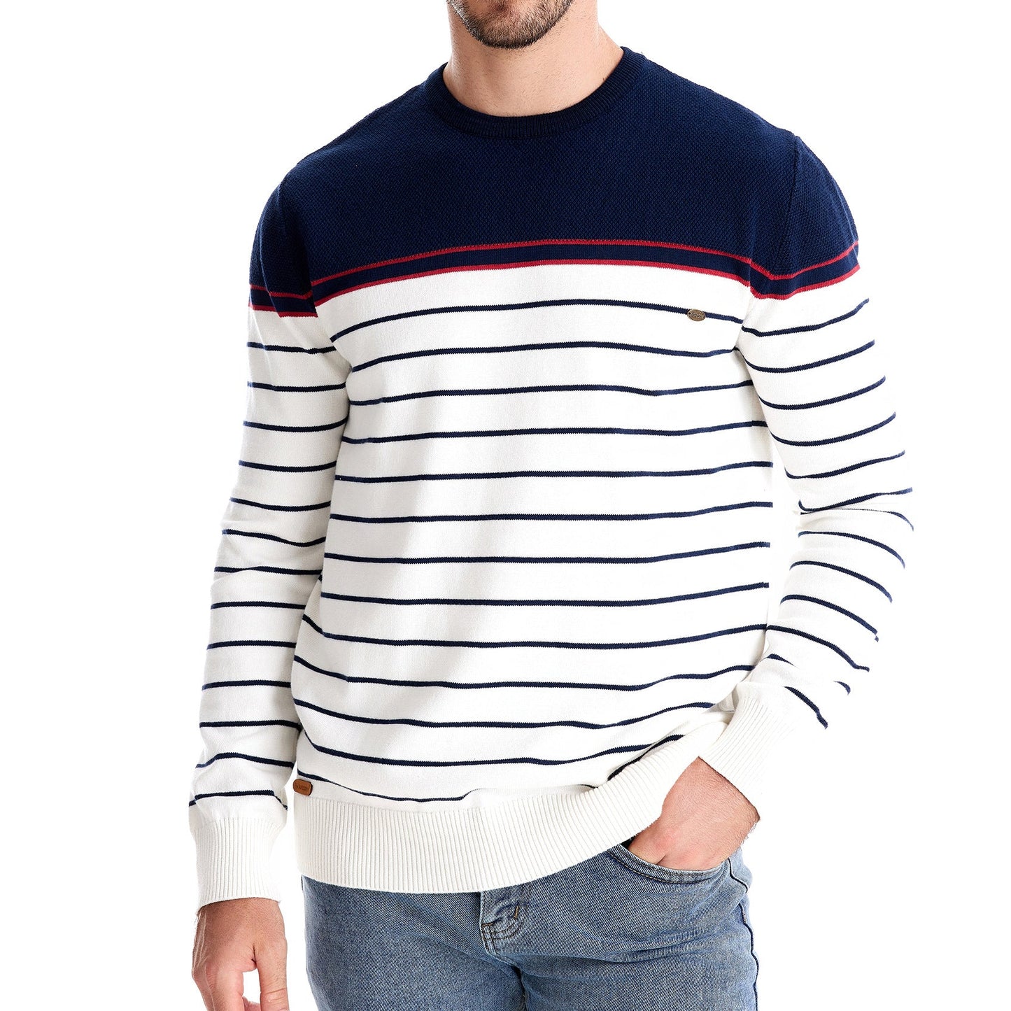 Herren Strickpullover Maritim Streifen Modern