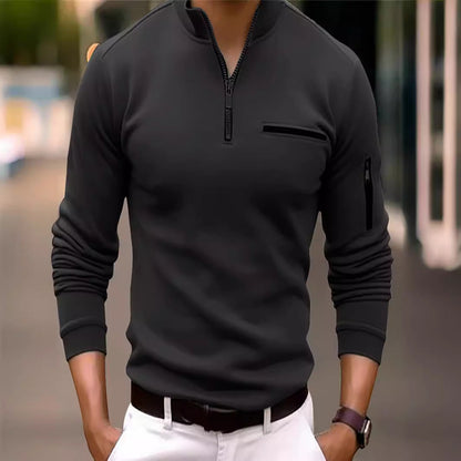 Herren Pullover Praktisch mit Reißverschluss und Taschen
