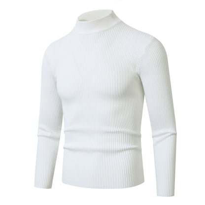 Herren Rollkragenpullover Feinripp aus Merino-Wolle Modern