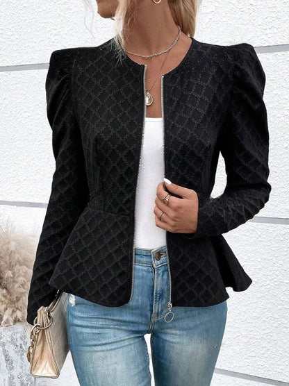 Damen Blazer Modern Puffärmel Elegant