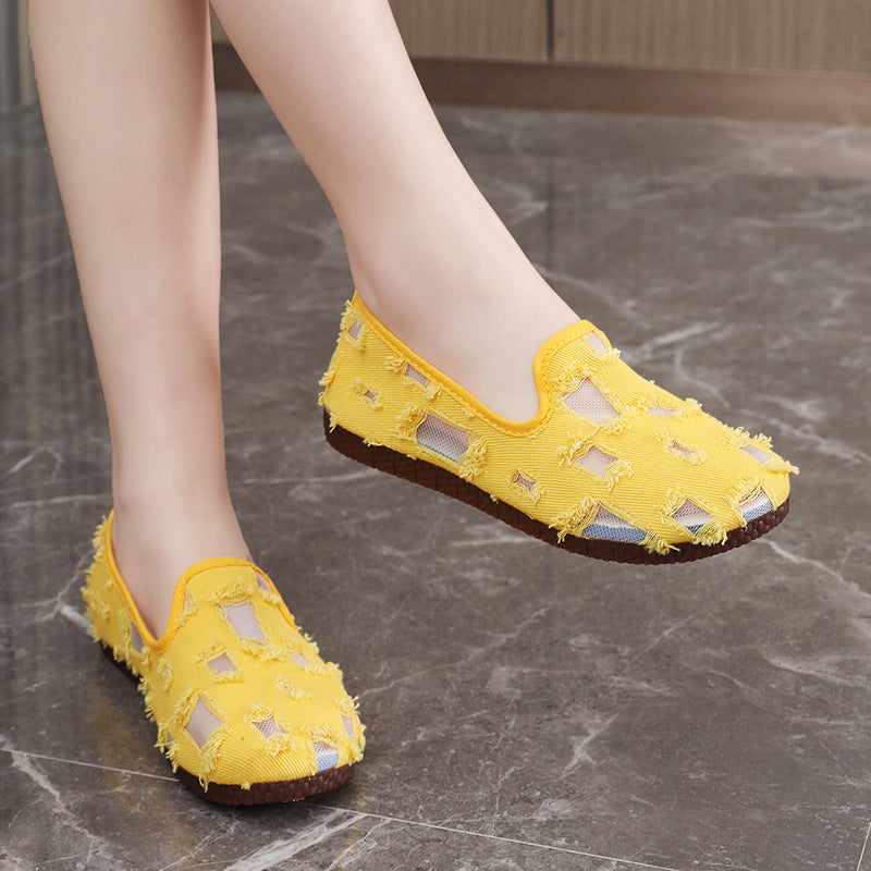 Damen Slip-On Schuhe Luftig Lochdesign Trendy Sommer
