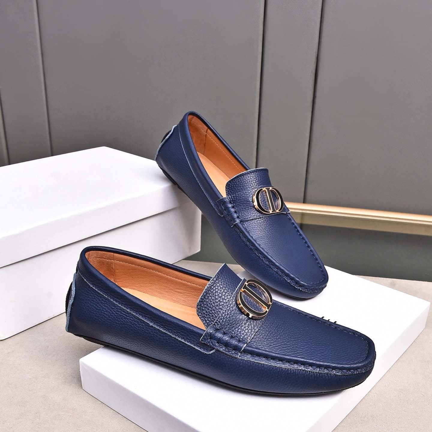 Damen Mokassins Leder Elegante Schuhe Frauen