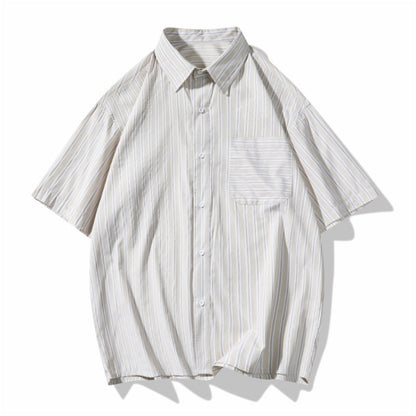 Herren Kurzarmhemd Streifen Hemd Modern Slimfit