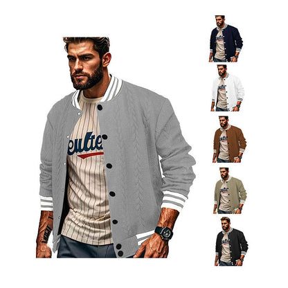 Herren Bomberjacke Sportlich Mit Kontraststreifen Modern