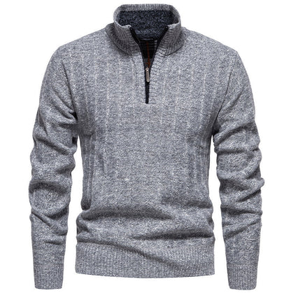 Herren Pullover Stehkragen Zipper Modern Casual