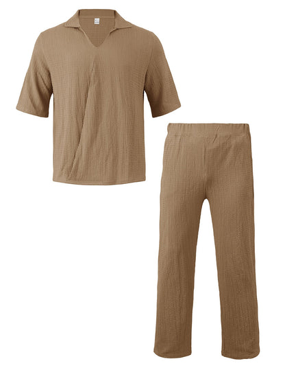 Herren Freizeit-Set V-Ausschnitt Elastisch Bequem