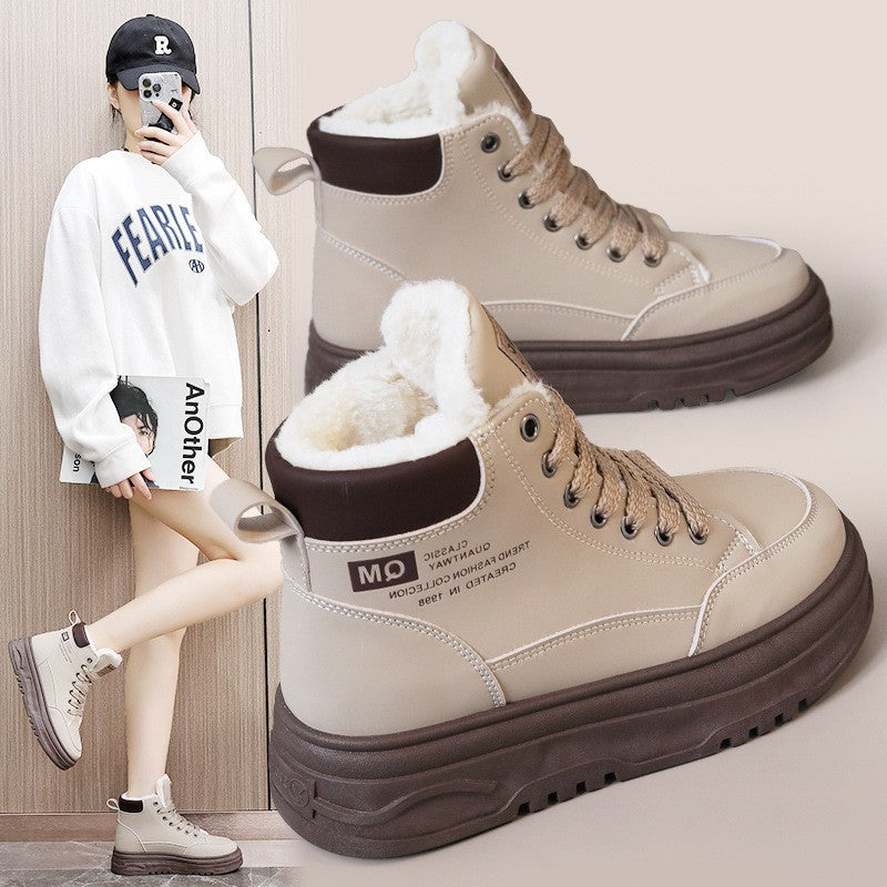 Damen Sneaker High-Top Warm Fleece Rutschfest