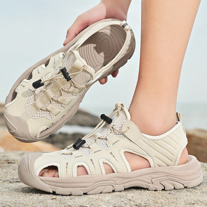 Damen Sandalen Atmungsaktiv mit Schnürsystem Komfort Modell