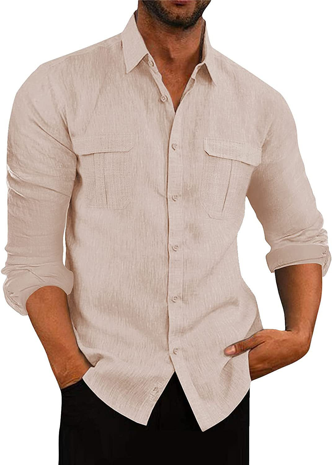 Herren Kurzarmhemd Modern mit Brusttaschen Slim Fit