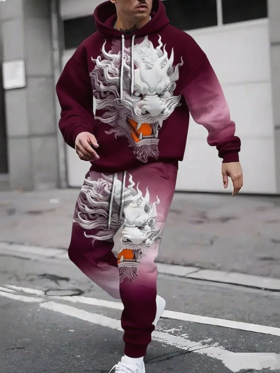 Herren Hoodie Set mit coolem Grafikdesign Berlin Streetwear