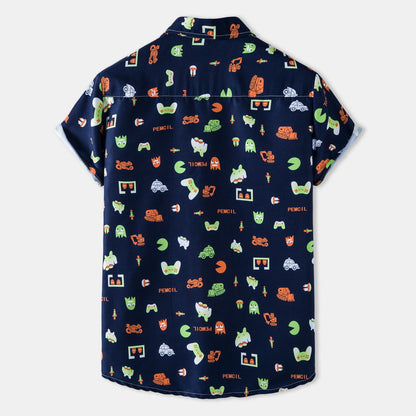 Herren Kurzarmhemd Retro Design Berlin Style