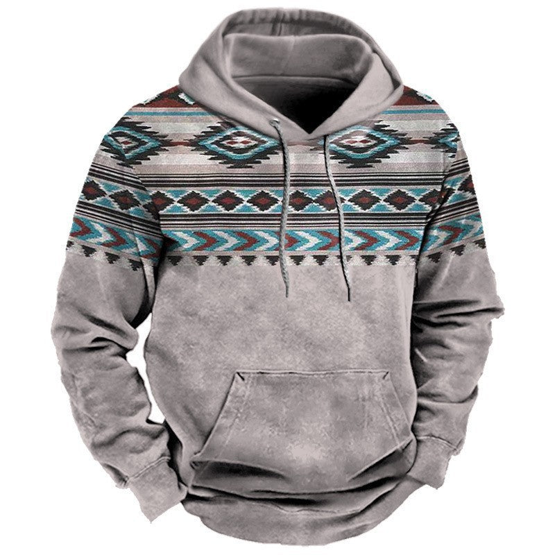 Männer Pullover Kapuze Western Design Cowboy Style