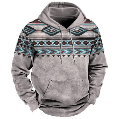 Männer Pullover Kapuze Western Design Cowboy Style