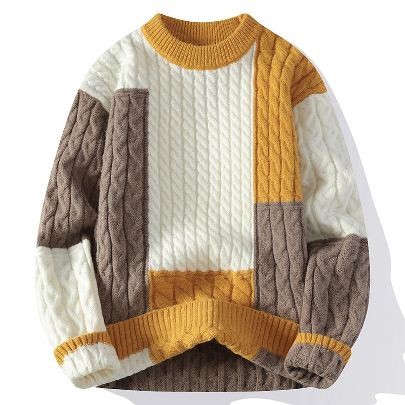 Herren Pullover Kabelstrick Modisch Stilvoll