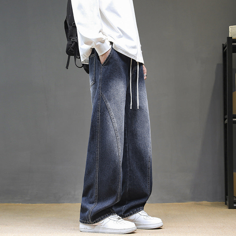 Herren Jeanshose Weit Bequem Elastisch Modern