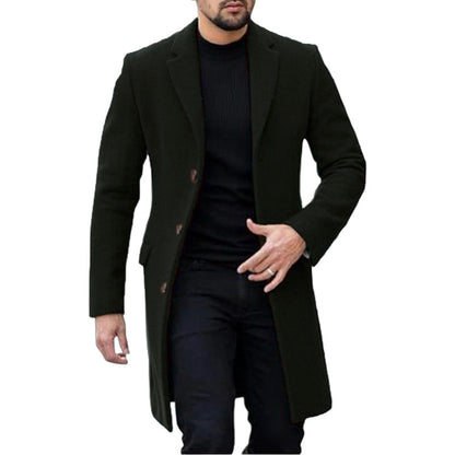 Herren Wollmantel Modern Elegant mit Taschen