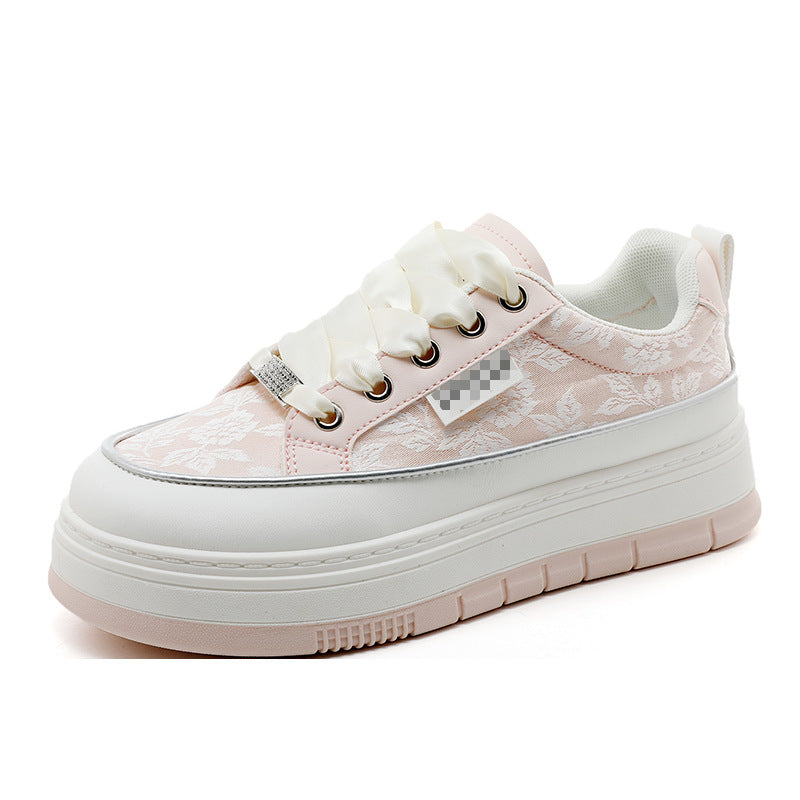 Damen Sneaker Plateau Schuhe Floral Design Modisch - BerlinGlamour