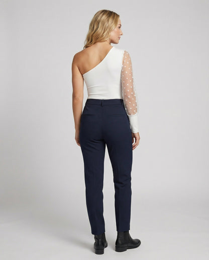 Elegantes Damen Bodysuit mit Asymmetrie und Puffärmel