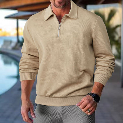 Herren Strickpullover Lässig Strukturiert Mit Reißverschluss - BerlinGlamour