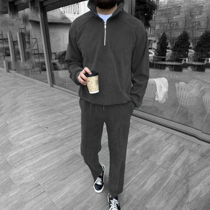 Herren Pullover Reißverschluss Lässig mit Jogginghose